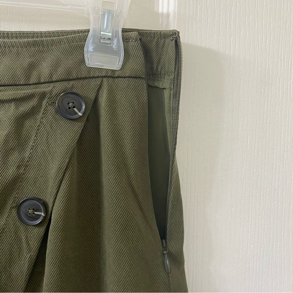Banana Republic Olive Mini Skirt Asymetrical Button Front Women's 0 - Picture 7 of 12